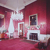The Red Room inside the White House