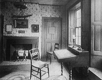 Writing Desk of Henry Wadsworth Longfellow in Longfellow House, Cambridge, Massachusetts