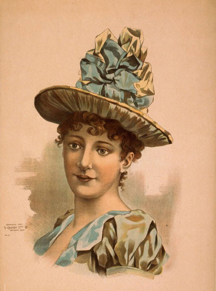 Woman Wearing Large Blue Hat