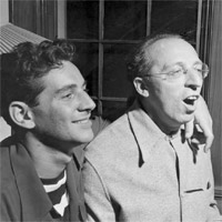 Photo of Aaron Copland and Leonard Bernstein