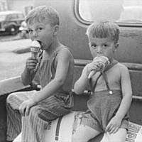 Farm Boys Eating Ice-Cream Cones, 1941.