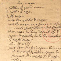 Thomas Jefferson's Recipe for Vanilla Ice Cream.