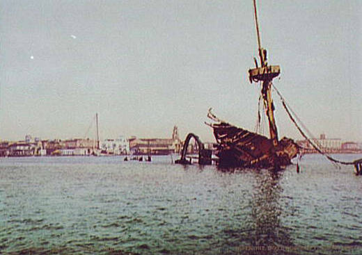 Wreck of the U.S.S. Maine, 1900.