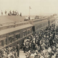 Mr. Henry M. Flagler and Party on train to Key West, 1912.
