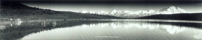 Panoramic photo of Mt. McKinley and the Alaska Range