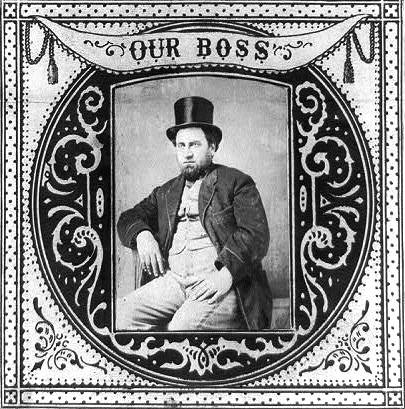 Tobacco Label Showing Boss Tweed Seated