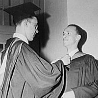 Young men preparing to receive degrees from Howard University, 1942