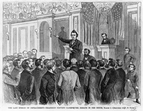 Sketch of 'The last speech on impeachment...,' 1868