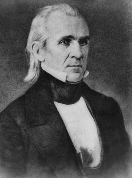 President James K. Polk, between 1855 and 1865.