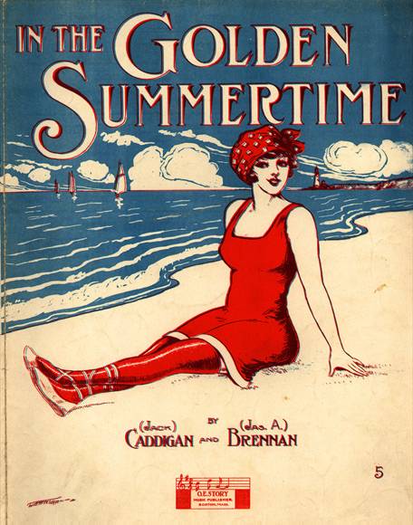 1915 cover of music for 'In the Golden Summertime'