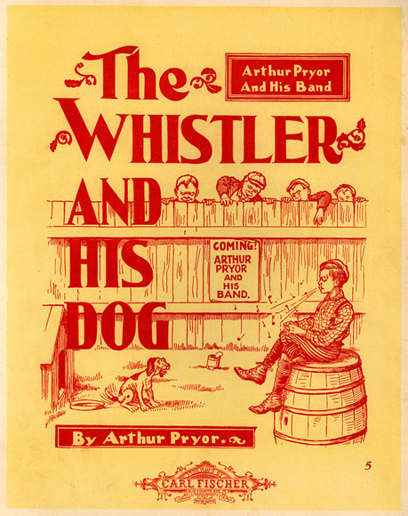 Cover of sheet music, 'The Whistler and His Dog'