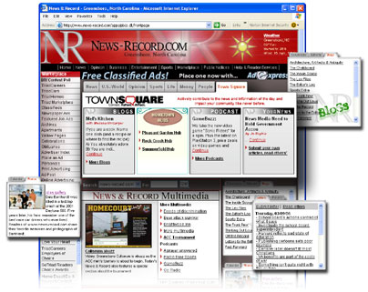 北卡羅萊納州格
林斯伯勒《新聞與紀事報》通過其網絡版的互動功能爭取讀者參與。其