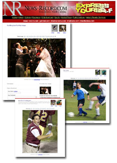 《新聞與紀事
報》邀請讀者為照片博客網站提供照片；在這裡看到的圖像包括婚禮、少年足球
賽和一場在當地舉行的高校橄欖球賽。(《新聞與紀事報》供稿)