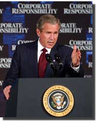 President Bush speaks to business leaders