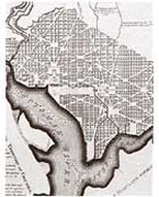 Detail of the 1792 plan for the city of Washington, D.C.