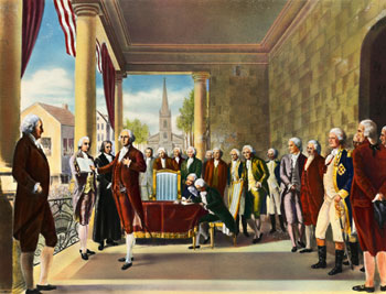 喬治·華盛頓（George Washington）於1789年宣誓就任美國第一屆總統。華盛頓對政治派系的作用持懷疑態度，但在他的任期內政黨依然獲得了發展。
