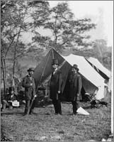 Abraham Lincoln, who freed the slaves, at the Antietam Civil War battleground. 