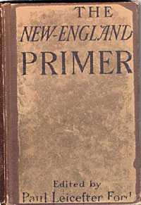 This schoolbook was published in 1727 in Boston and later reprinted. 「Primer」 originally meant book of prayers; it came to mean an introductory school text. The boundary between religious and secular education is still being defined in many societies.