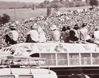 The crest of the counterculture wave in the United States: the three-day 1969 outdoor rock concert and gathering known as Woodstock.