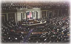 2001年2月27日喬治‧W‧布希總統第一次在國會兩院聯席會議上發表演說