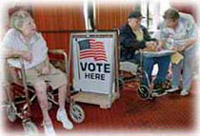 佛羅裏達州退休居民社區的老年公民在2000年總統大選中投票