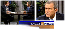 喬治‧W‧布希接受電視訪談節目'與新聞界會面'的採訪