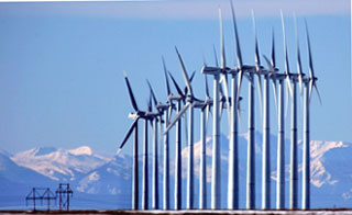 windmills in Colorado's Rocky Mountains