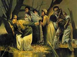 Painting by Paul Collins of Harriet Tubman's Underground Railroad