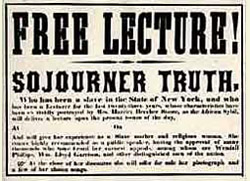 This clipping appeared in 1860s newspapers to advertise Truth's lectures.