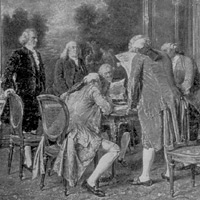 簽署巴黎條約草案 Signing of the preliminary Treaty of Paris 