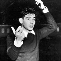 Photo, 'Bernstein conducting the New York City Symphony, 1945.'