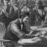 1877 drawing of railroad strikers