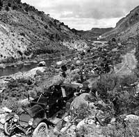 Photograph of typical auto road near Taos, New Mexico, 1910.