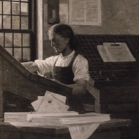 從事印刷工作的班傑明富蘭克林 Franklin working as a printer 