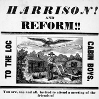 木屋競選活動（Log Cabin Campaign）的海報 Log Cabin Boys campaign event poster 