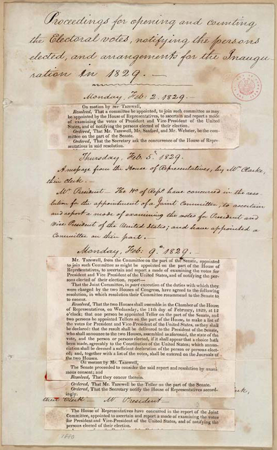 傑克森首次就職的安排工作  Arrangements for Jackson's first inauguration 