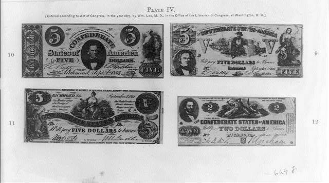 Confederate Five Dollar Bill.