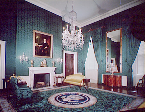 White House decorating - the Green Room 為白宮所做的裝飾 – 綠屋（GREEN ROOM）