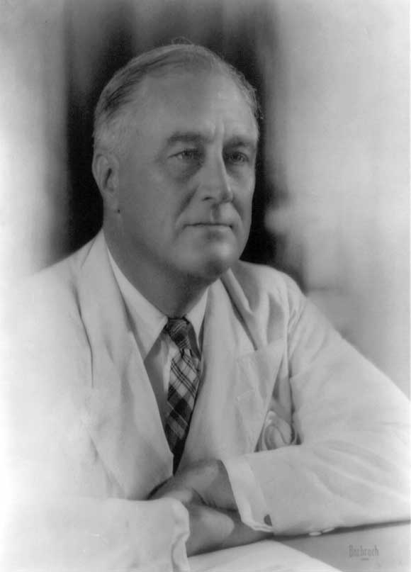 Photograph of President Franklin Delano Roosevelt.