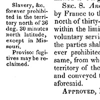 承認緬因州與密蘇里州為美國正式一州的法案 The act admitting Maine and Missouri as states 