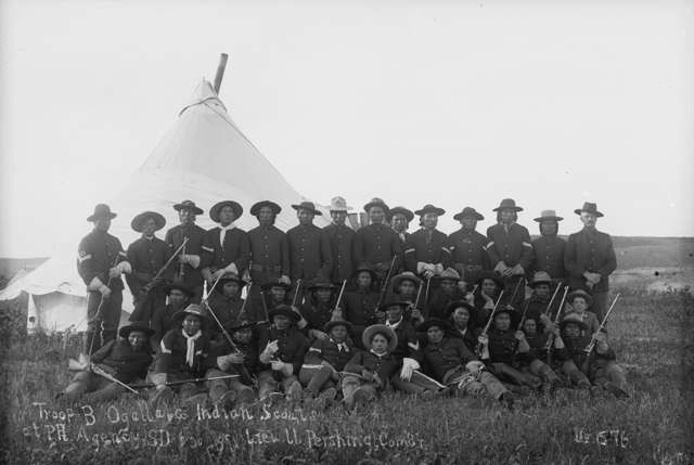 Pershing with Native American scout troops