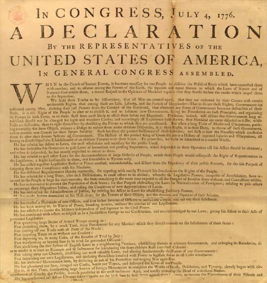 The Declaration of Independence.