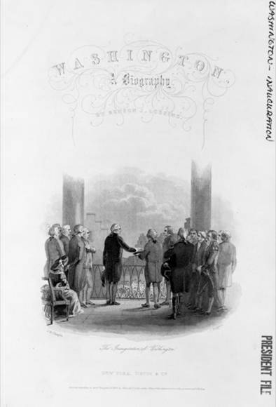 The inauguration of Washington.