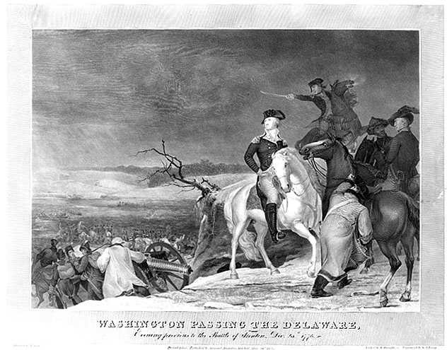 Washington passing the Delaware, evening previous to the Battle of Trenton, Dec. 25th, 1776.