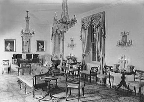 A room filled with early American furniture and decorative art in the Henry Francis du Pont Winterthur Museum