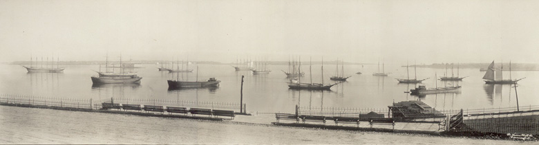 Boats in the harbor in Portland, Maine