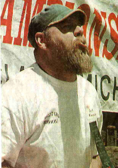 Photo of 'Pellet Gun' Krause spitting a pit