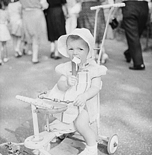 Photo of little girl with ice cream cone