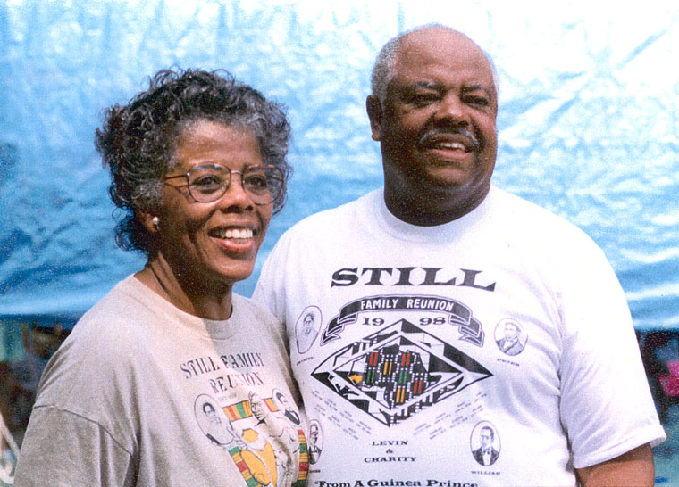 Photo of man and woman in T shirts