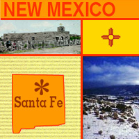 graphic image of map and images of New Mexico